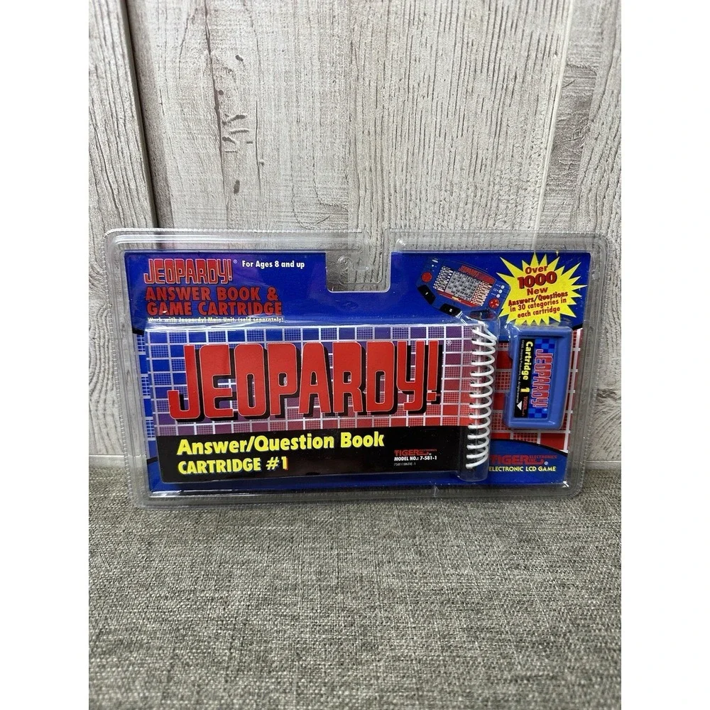 Tiger Jeopardy Handheld Electronic Game w/ 3 Cartridges & Question Answer Books